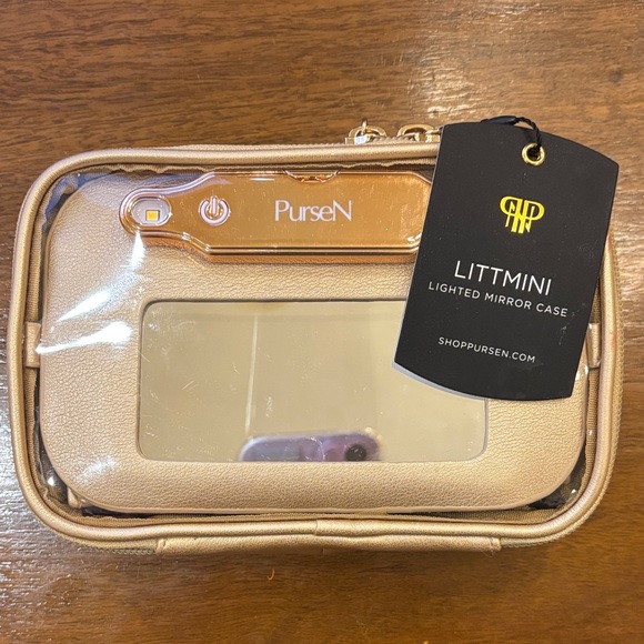 PurseN Gold LittMini Lighted Mirror Case - Picture 1 of 2